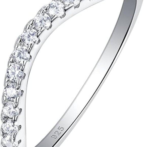 AAAAA Cz 925 Sterling Silver Eternity Rings for Women - Picture 1 of 4